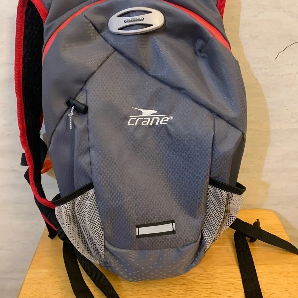 Crane Sports Authentic Walking/Hiking Backpack, Gray and Red NWOT